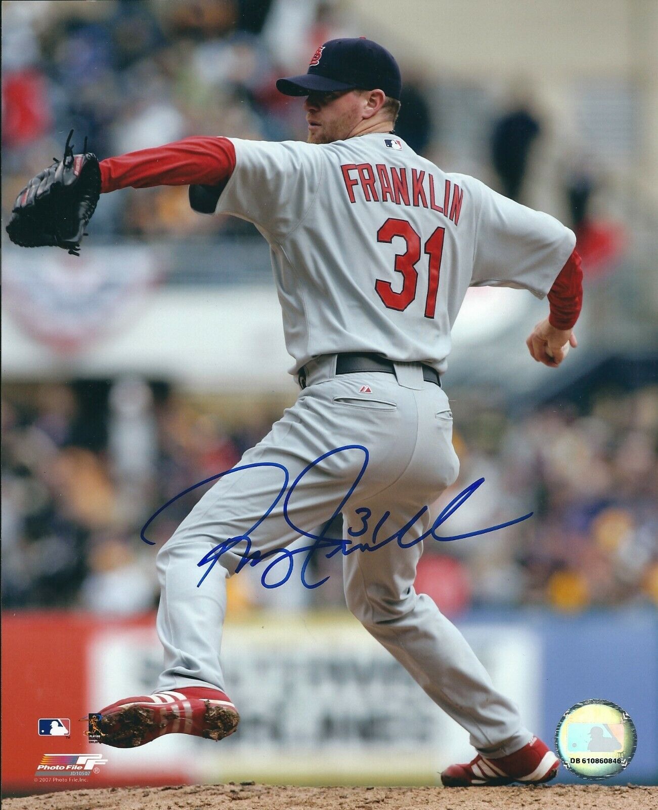 Autographed RYAN FRANKLIN St. Louis Cardinals 8x10 Photo Poster painting- COA