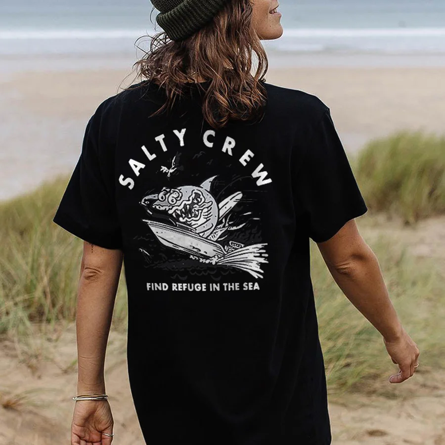 Salty Crew Find Refuge In The Sea Printed Women's T-shirt