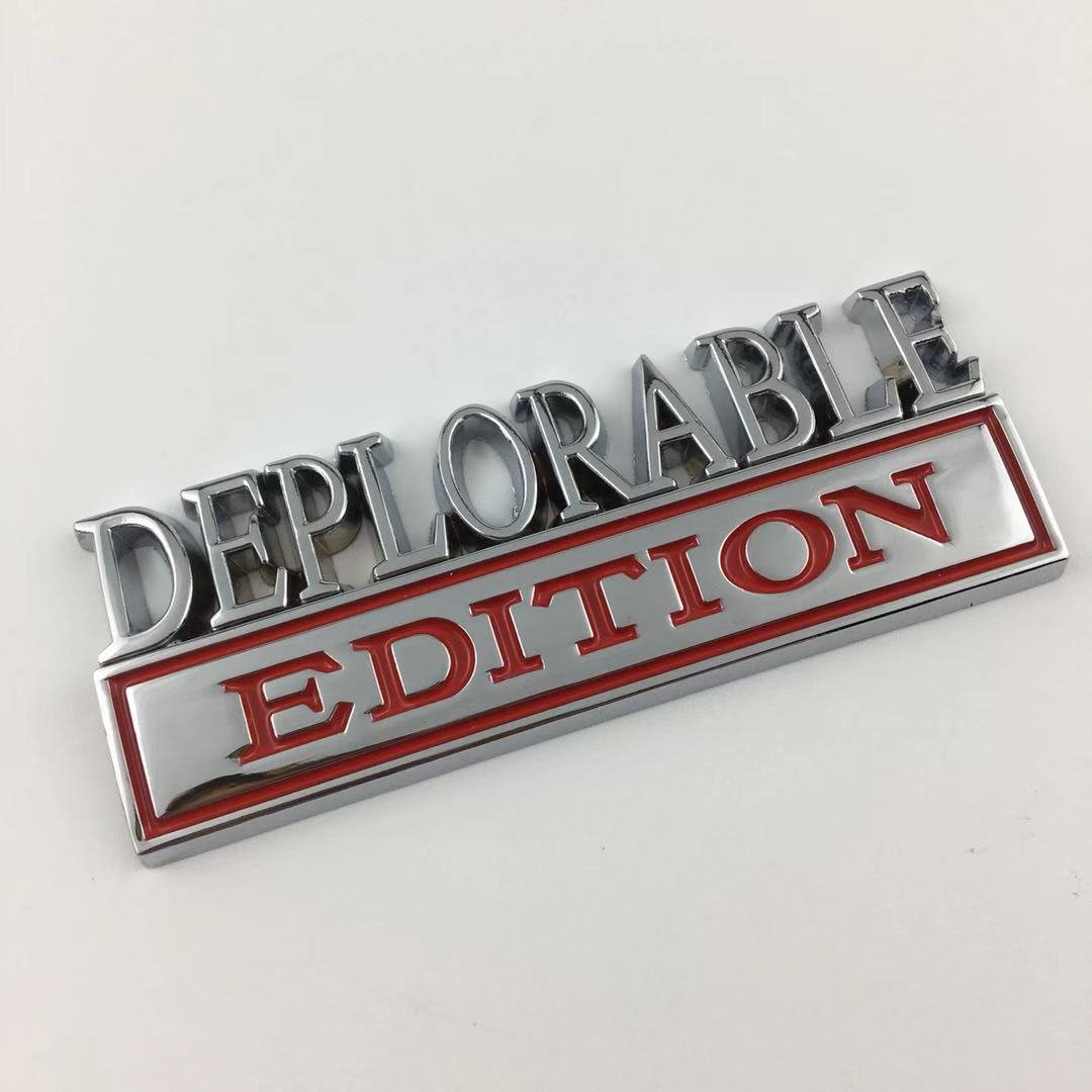 2pcs DEPLORABLE Edition Car Metal Badge