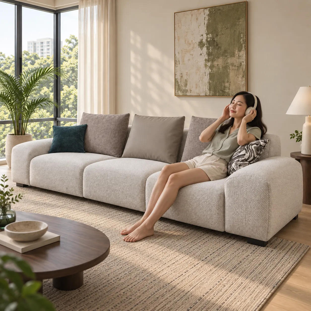 Iceland Sofa - Ivory - Human scale