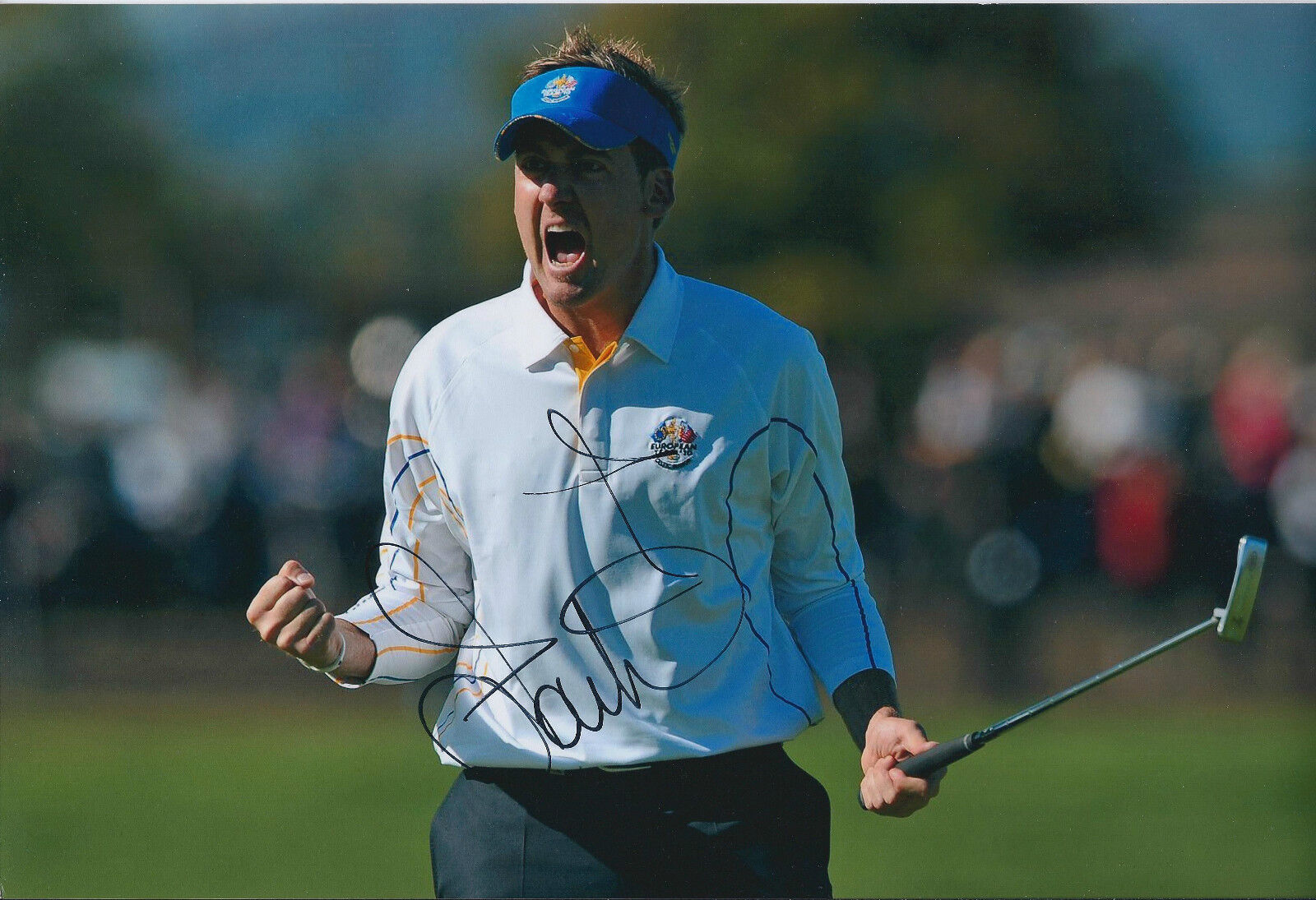 Ian POULTER SIGNED Autograph 12x8 Photo Poster painting AFTAL COA Celtic Manor Ryder Cup WINNER