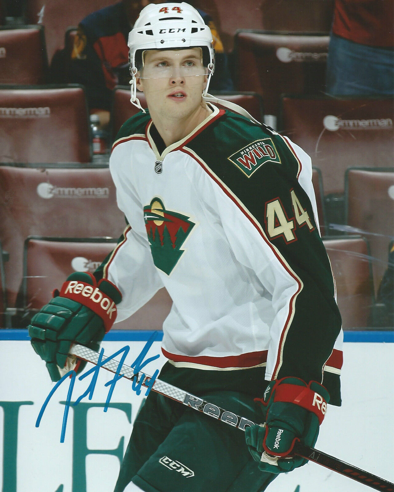 **GFA Minnesota Wild *JUSTIN FAULK* Signed 8x10 Photo Poster painting J1 COA**