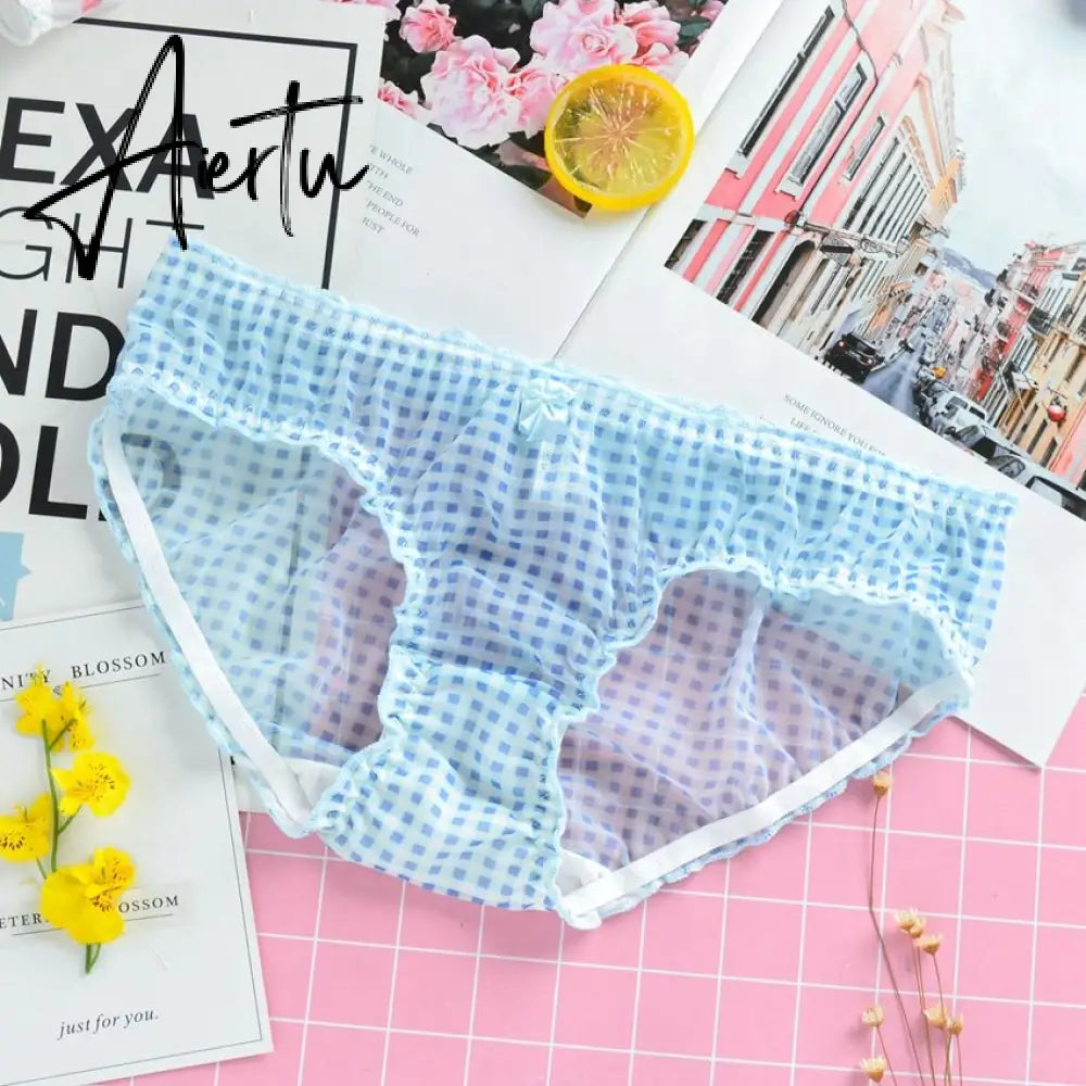 Japanese Cute Lolita Sexy Lace Panties For Women Mesh Transparent Underwear Thin Thong Brief Strawberry Lingerie For Teen Girl Aiertu