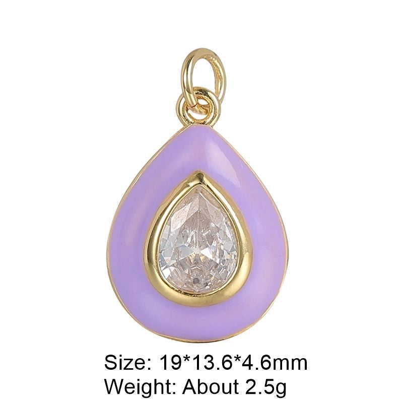 1 Piece 29 * 16mm Copper Artificial Gemstones Heart Shape Jewelry Accessories Pendant Chain