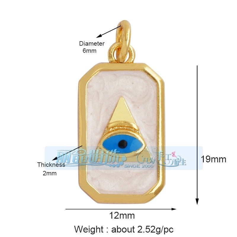 1 Piece Copper Zircon Devil’s Eye Pendant Jewelry Accessories