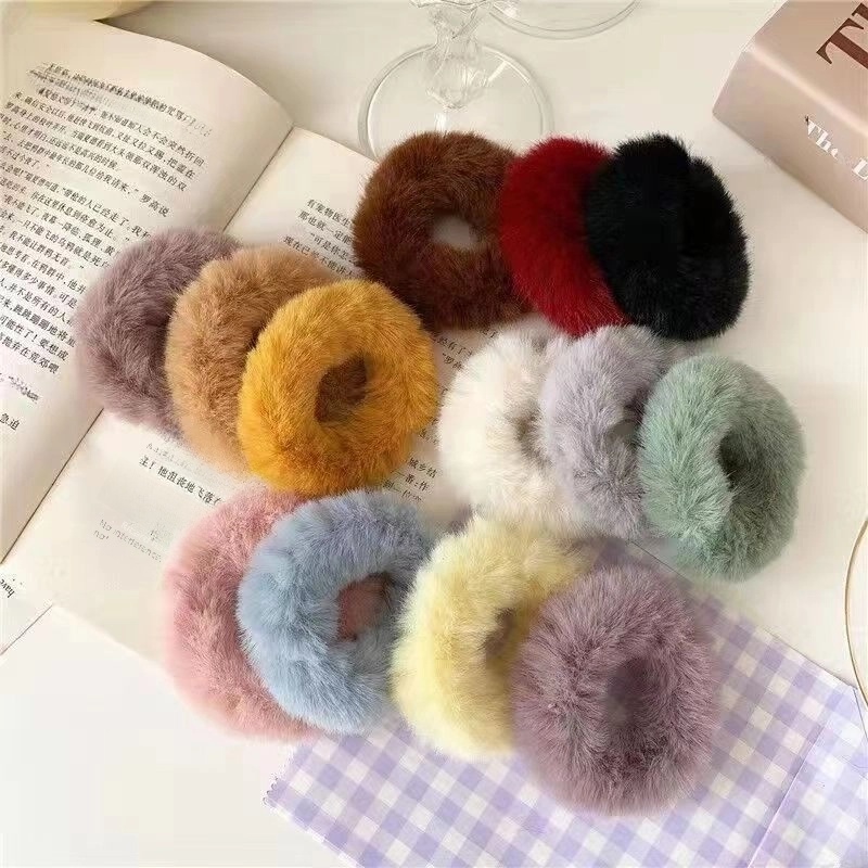Autumn And Winter Plush Candy Color Hair Ring Women’s Soft Waxy Hair Rope Girl’s Head Rope Hair Strap Sweet Hair Accessories