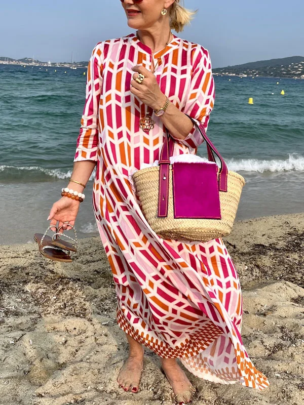 Beach Geometric Print Women's Dress