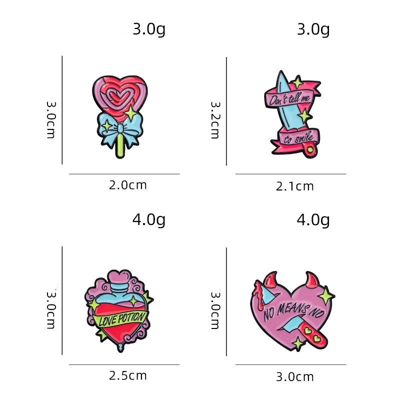 Casual Cute Minimalist Heart Shape Alloy Unisex Brooches