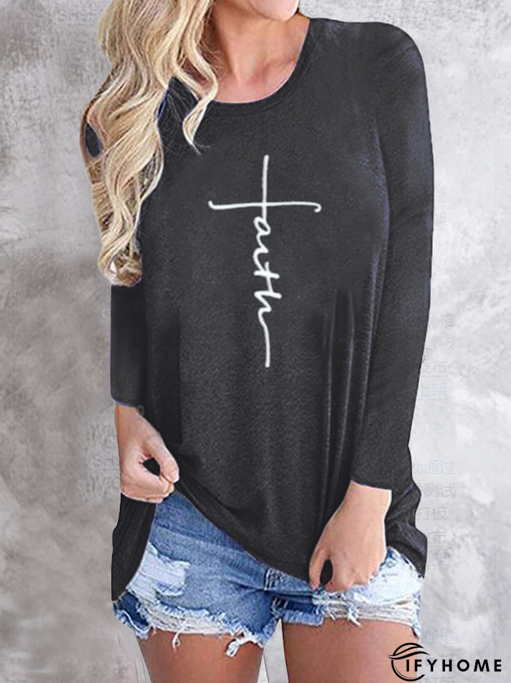 Cotton Casual Letter shirt & Tunic Top | IFYHOME