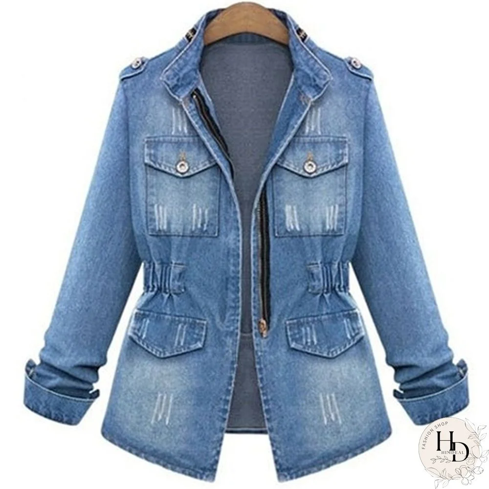 Autumn New Fashion Women Slim Long Sleeve Denim Coat Jacket Ladies Fashion Tops Winter Warm Splice Coat(S-XXXXXL)