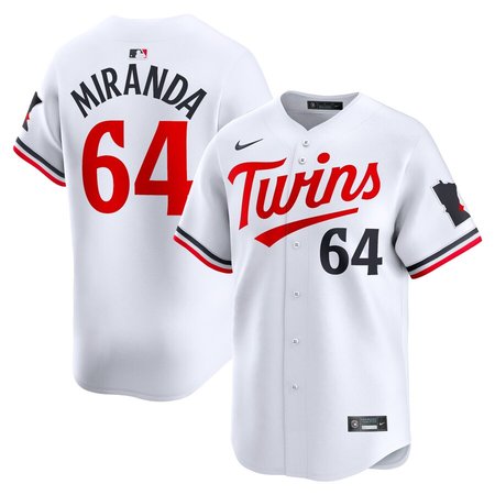Men's Minnesota Twins #64 Jose Miranda  White Home Limited Player Jersey XBUJ