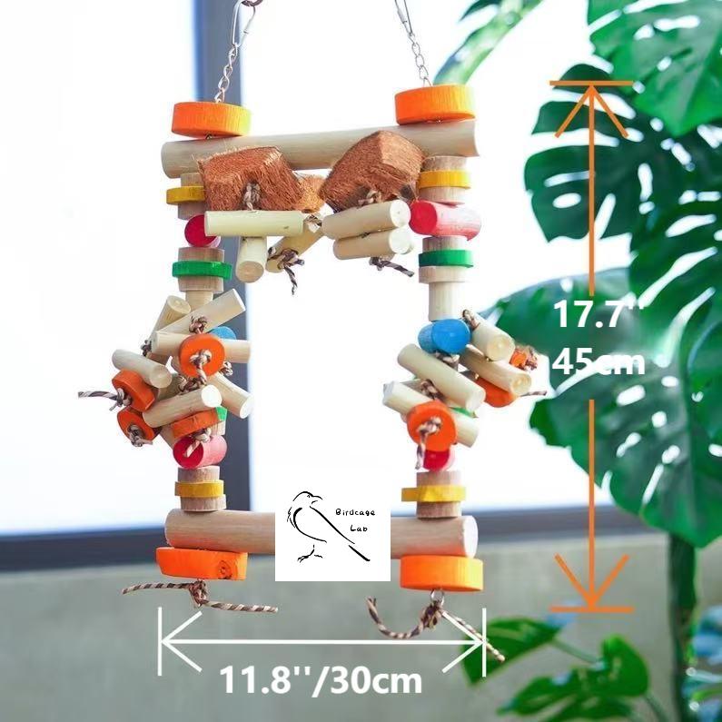 Parrot Large Wooden Perch Swing Bridge  Birdcagelab