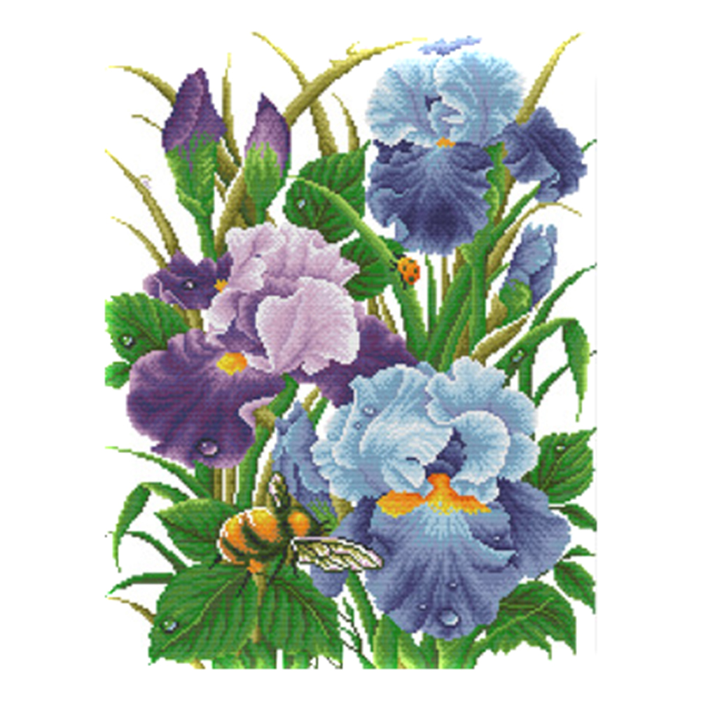 

Flowers - 11CT Stamped Cross Stitch - 53*66CM, 501 Original