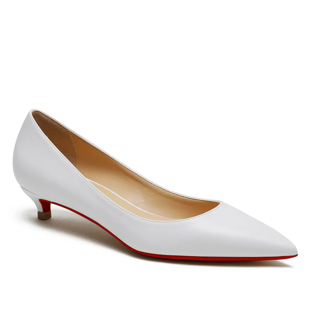 30mm Women's Low Heel Kittens Pointed Toe Casual Slip On Matte Pumps-vocosishoes