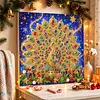 DIY Special Shape Diamond Painting Pearl Art With Inner Frame Kit 25x25cm(Light-up Christmas Peacock)