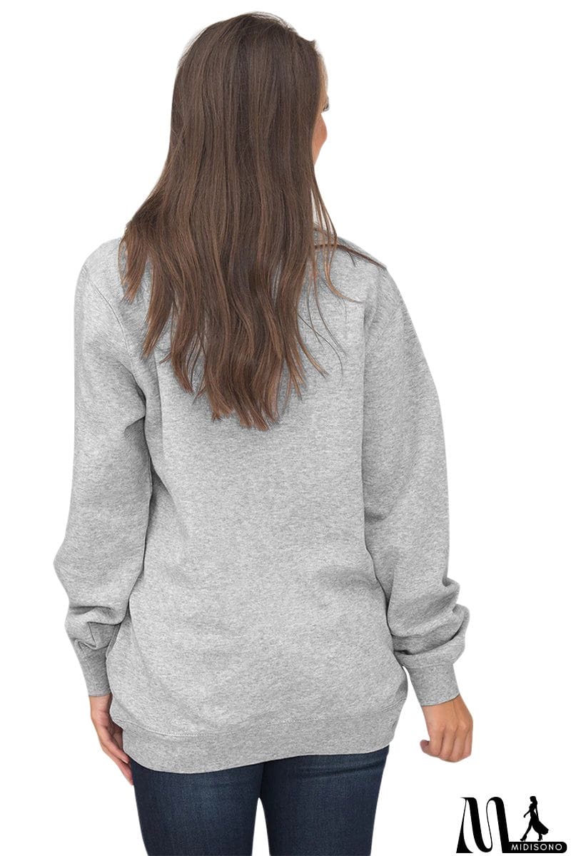 MidiSono - Pocket Style Quarter Zip Sweatshirt