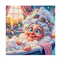 Relaxing Grandmother - Pearls Painting