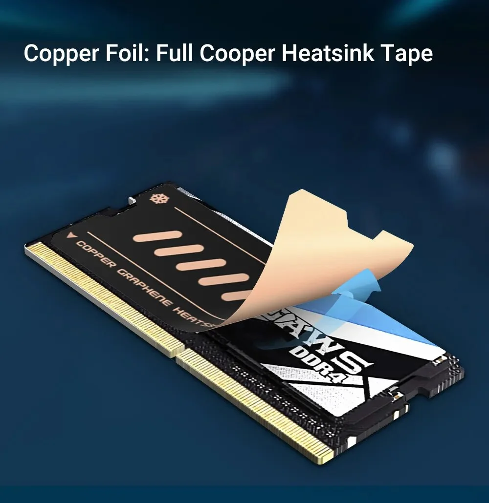 JEYI Graphene Laptop RAM Heatsink, Dual-Layer Graphene and Copper