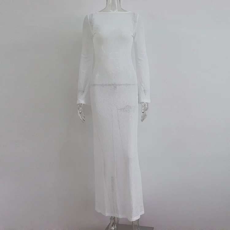 Round Neck Dress Women's Elegant Beach Sun Protection Skirt