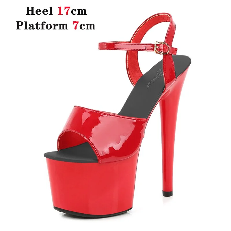 Qengg Mixed Color Shoes Stripper Heels Women Sandals Sexy Shoes Party Club Sandals 17 CM Platform High-heeled Wedding Shoes Pole Dance