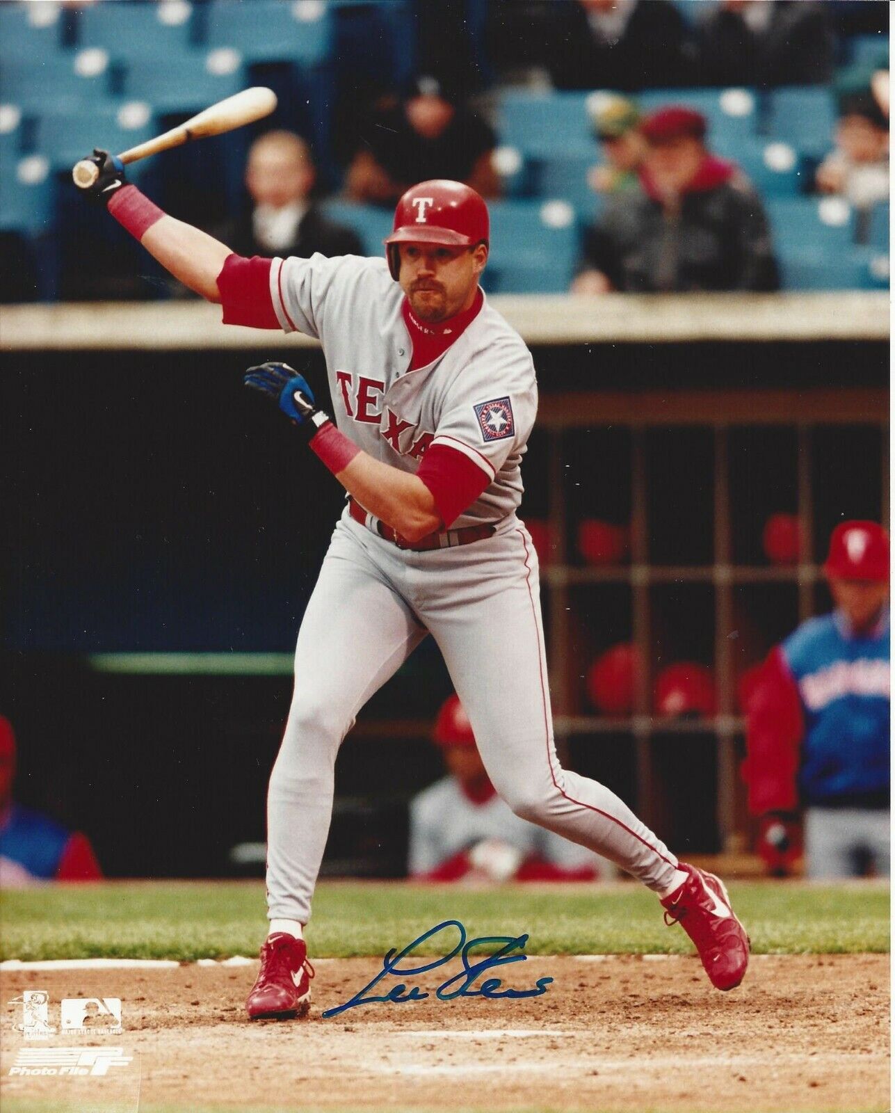 Lee Stevens autographed 8x10 Texas Rangers#S519