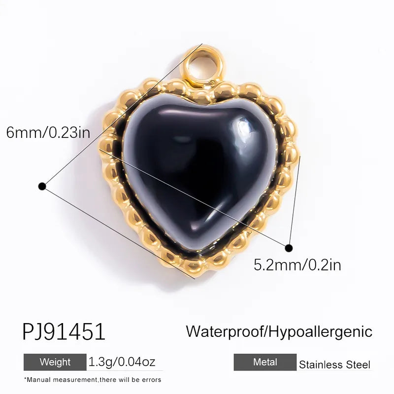 1 Piece 6.7*9.9mm 304 Stainless Steel Natural Stone Geometric Pendant Jewelry Accessories