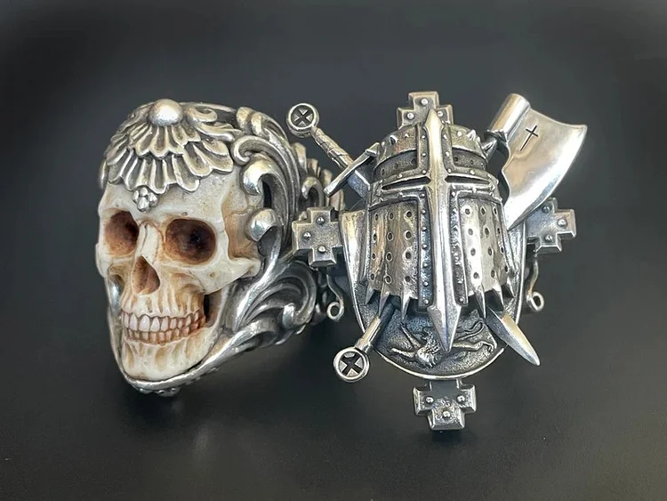 Templar Knight Skull Ring