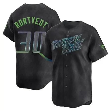 Men's Tampa Bay Rays #30 Ben Rortvedt  Graphite Home Replica Player Jersey