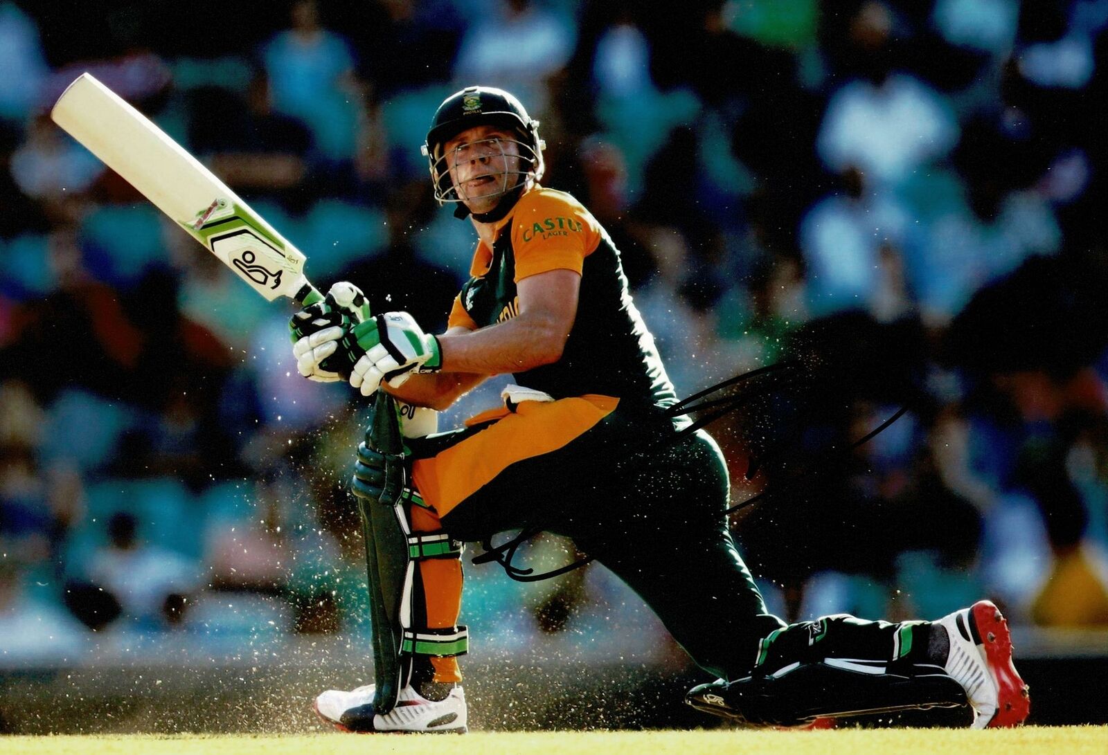 AB de Villiers Signed 12X8 Photo Poster painting South African Cricket Legend AFTAL COA (2602)