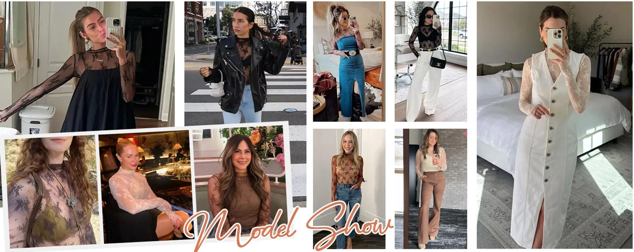 Tanming Womens Mesh Tops Lace Spring Long Sleeve Shirts Slim Fitted Outfits See Through Blouses Springfresh Summer Top #SpringStatements