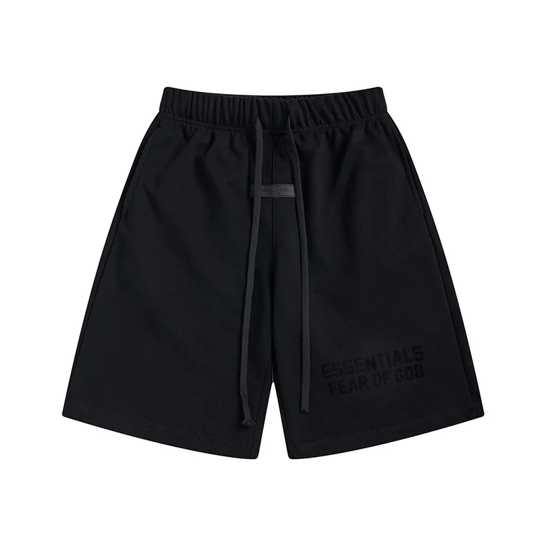 FEAR OF GOD Double Line ESSENTIALS Double Row Flocking FOG Shorts High Street Loose Trousers Trendy