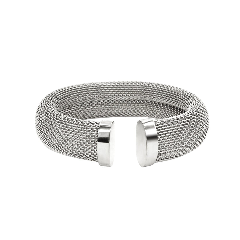 Retro Classic Style C Shape 304 Stainless Steel 18K Gold Plated Rhinestones Bangle In Bulk