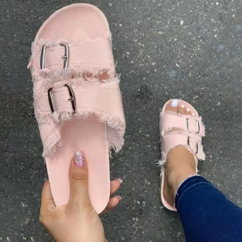  New Shoes Women Comfortable Sandals Ladies Slip-On Wedge Sandals Sports Beach Walk Shoes Summer Fashion Denim Casual Sandalias