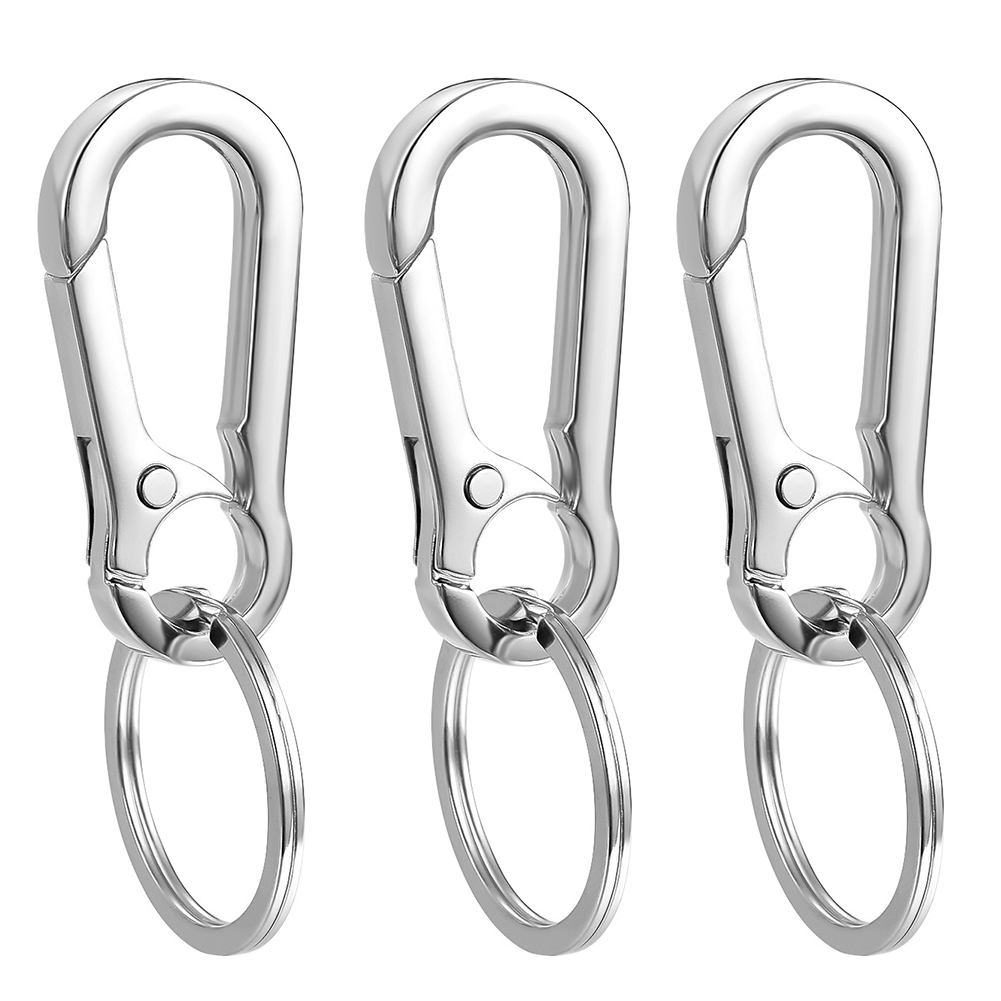 

3pcs Metal Key Chain Ring Holder Outdoor Camping Travel Snap Hook Buckles, 501 Original