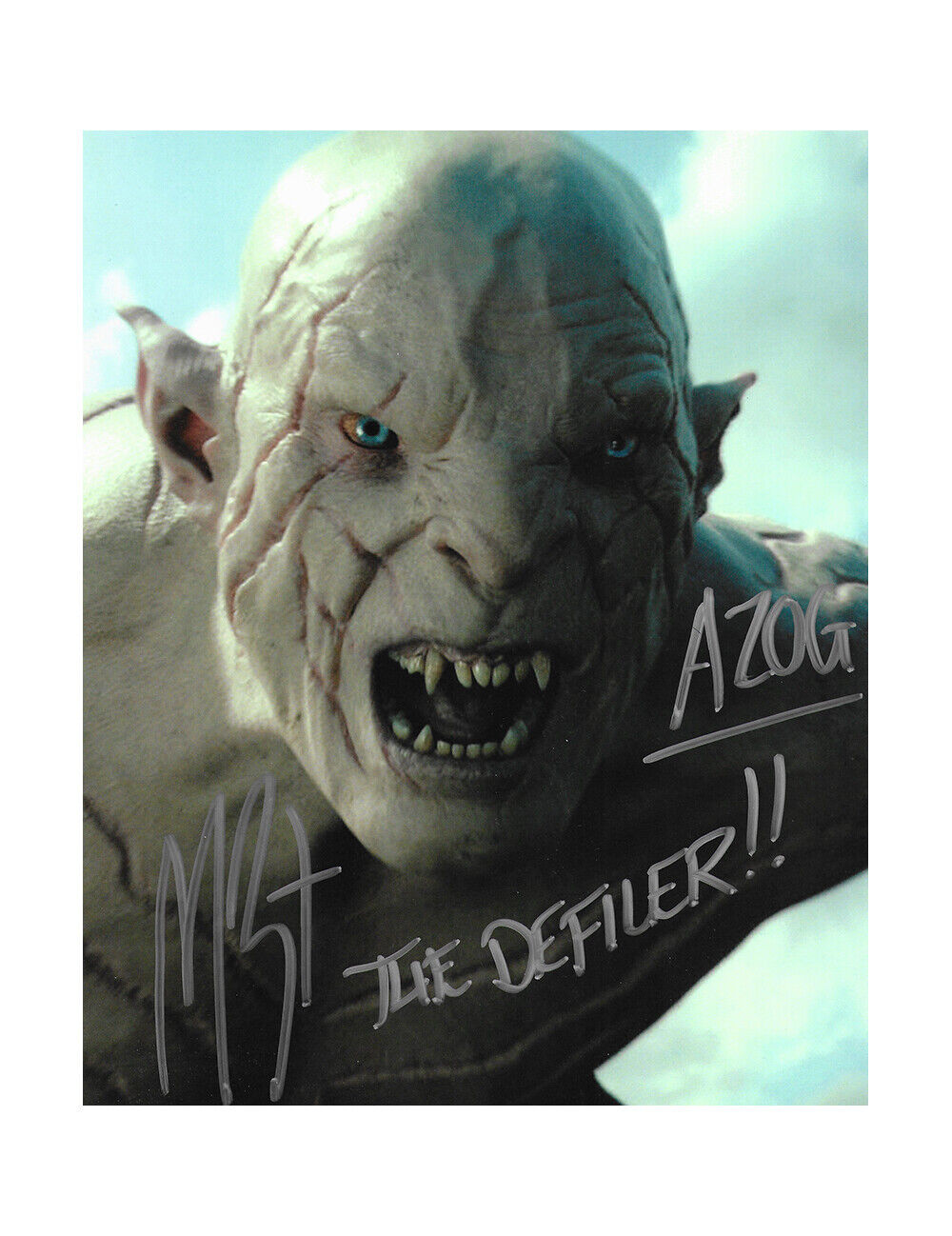 8x10 The Hobbit Azog Print Signed By Manu Bennett 100% Authentic With COA