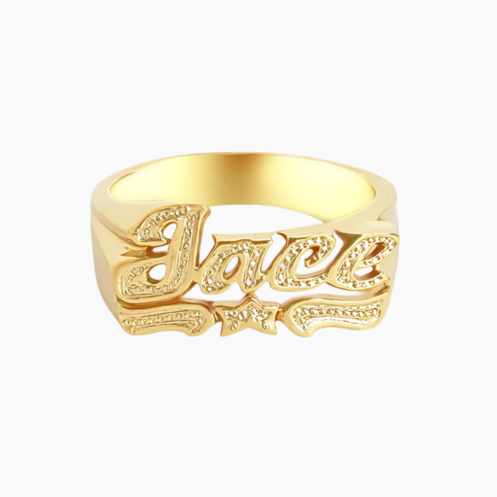 Gold Custom Name Ring