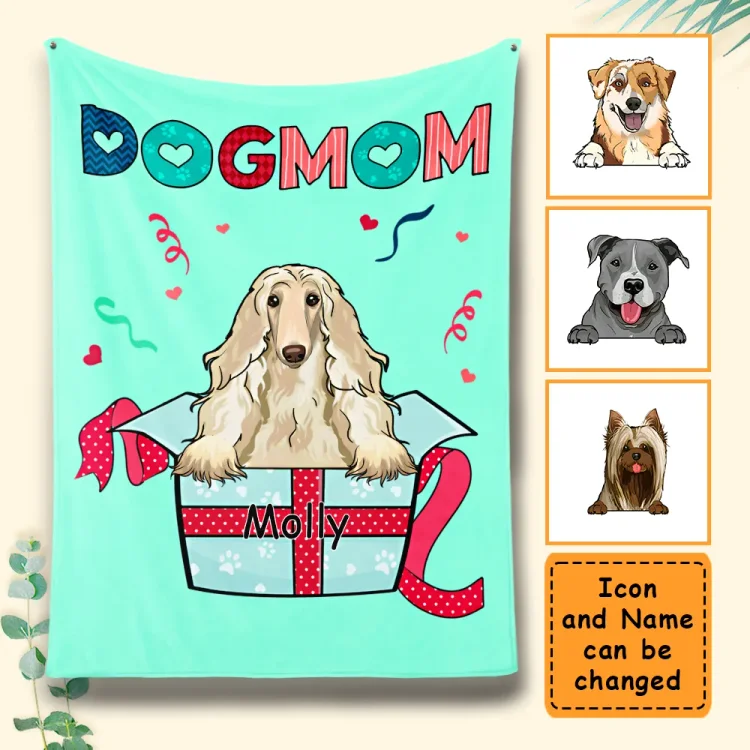 Surprise Gift Box for Dog Mom Personalized Blanket