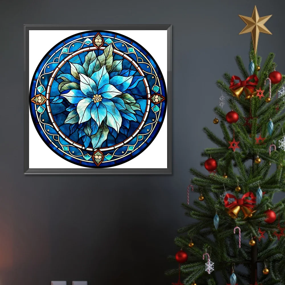 Diamond Painting - Full Round Drill - Stained Glass Flower(Canvas|30*30cm)