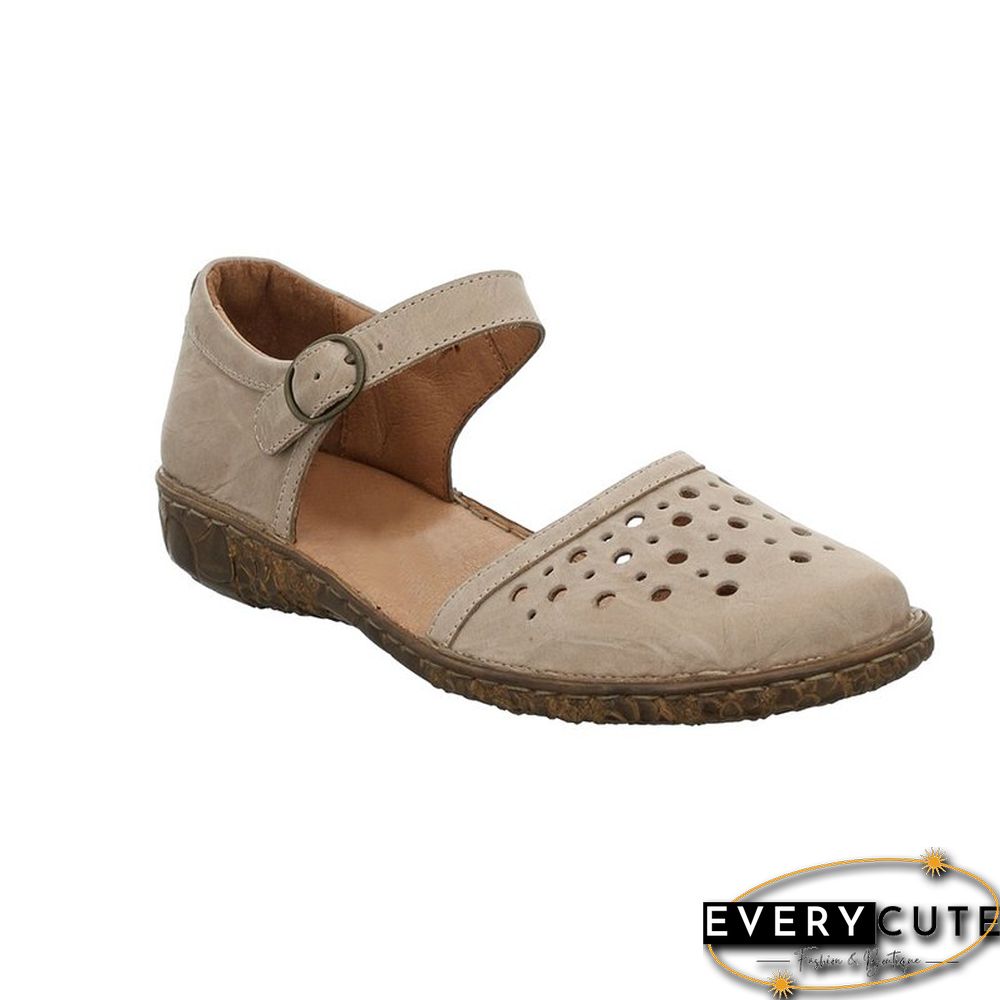 Women Summer Ladies Round Toe Hollow-Out Sandals