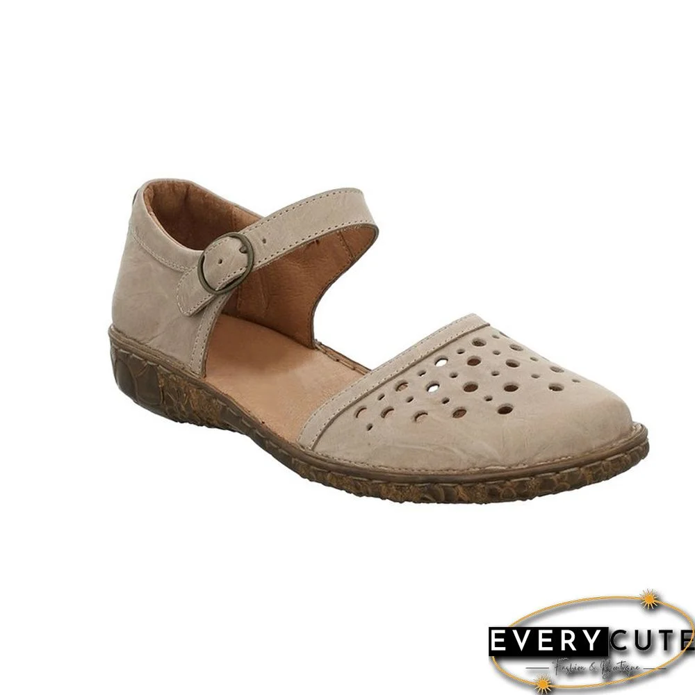 Women Summer Ladies Round Toe Hollow-Out Sandals