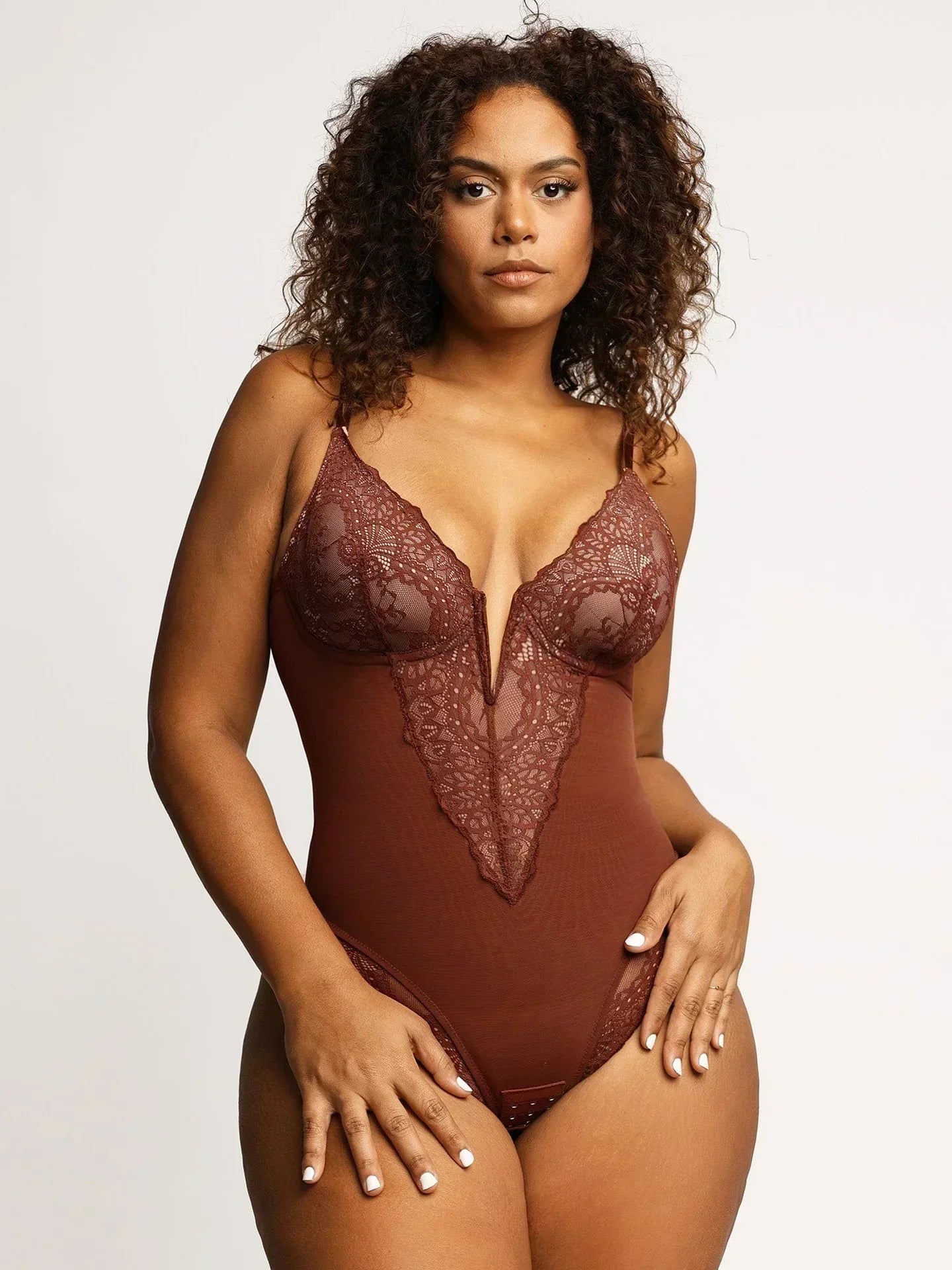 Lovingerie - No&eacute; Bodysuit with Deep V-Neck
