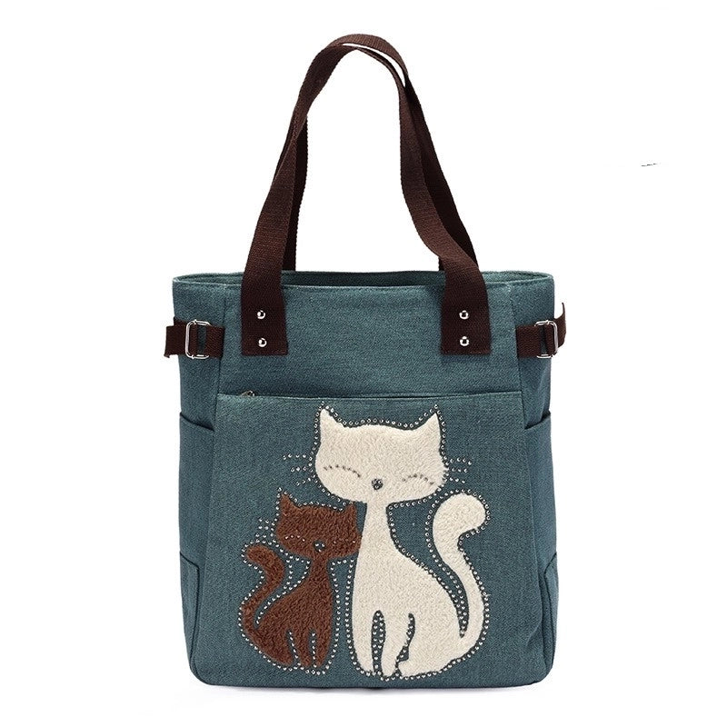 Women’s Cute Cat Canvas Shopping Bags