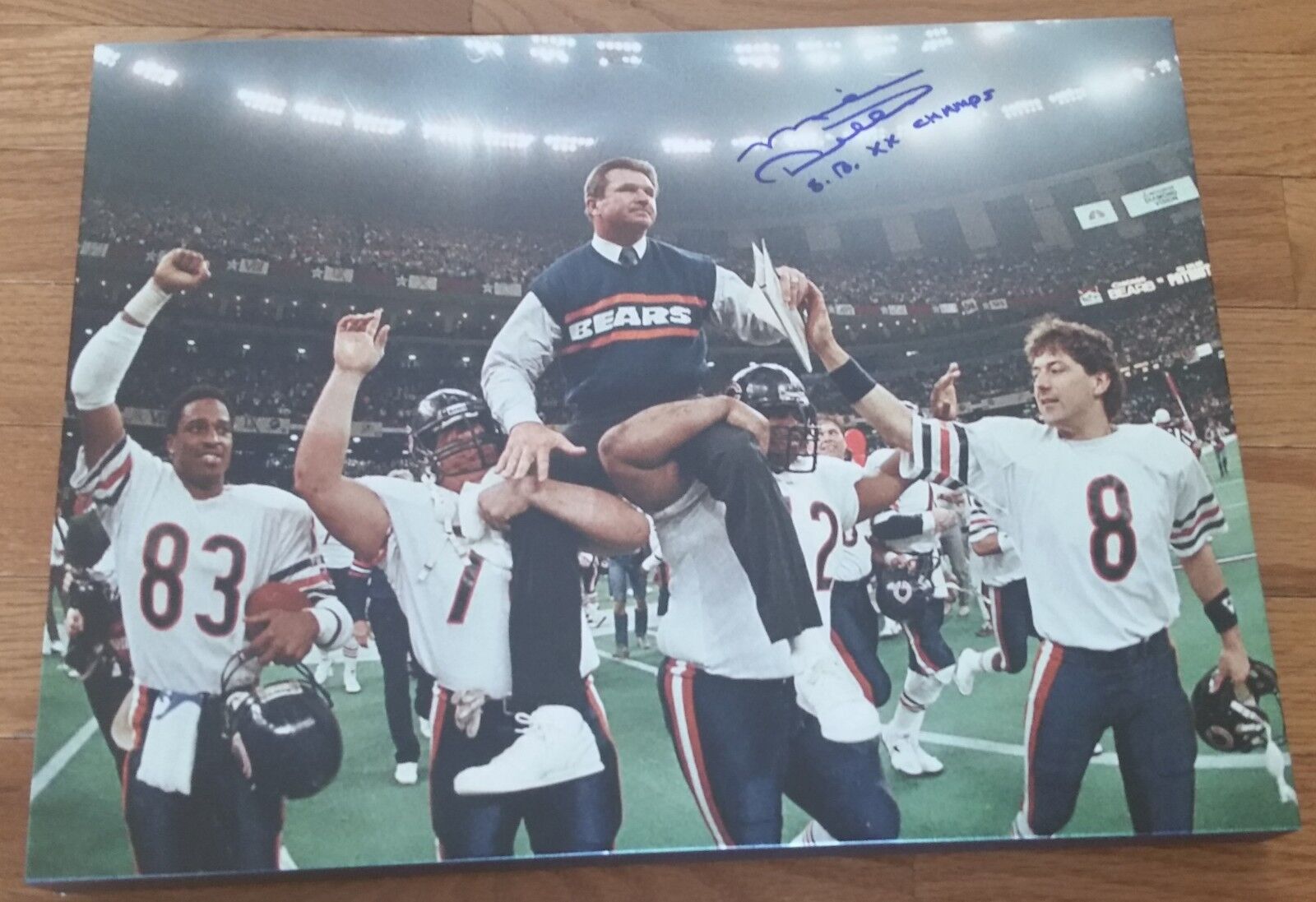 MIKE DITKA 'CHICAGO BEARS' SB XX CHAMPS SIGNED 12X16 CANVAS WRAP *COA *PROOF