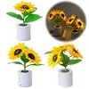 A sparkling sunflower lamp a twinkling sunflower tree three-color lighting realistic 3D design USB c