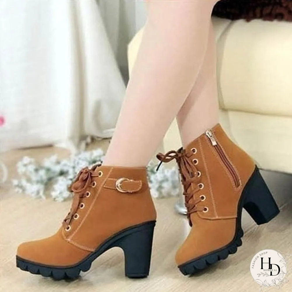 New Ladies Boots Solid Color Fashion Fur Martin Boots Increase Warm and Comfortable Boots