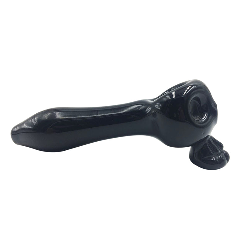 Black Skull Head Bowl Glass Hand Pipe Good Design