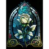 >SALE<5D DIY Full Round Drill Diamond Painting Stained Glass Rose Kit Decor(sz4133)