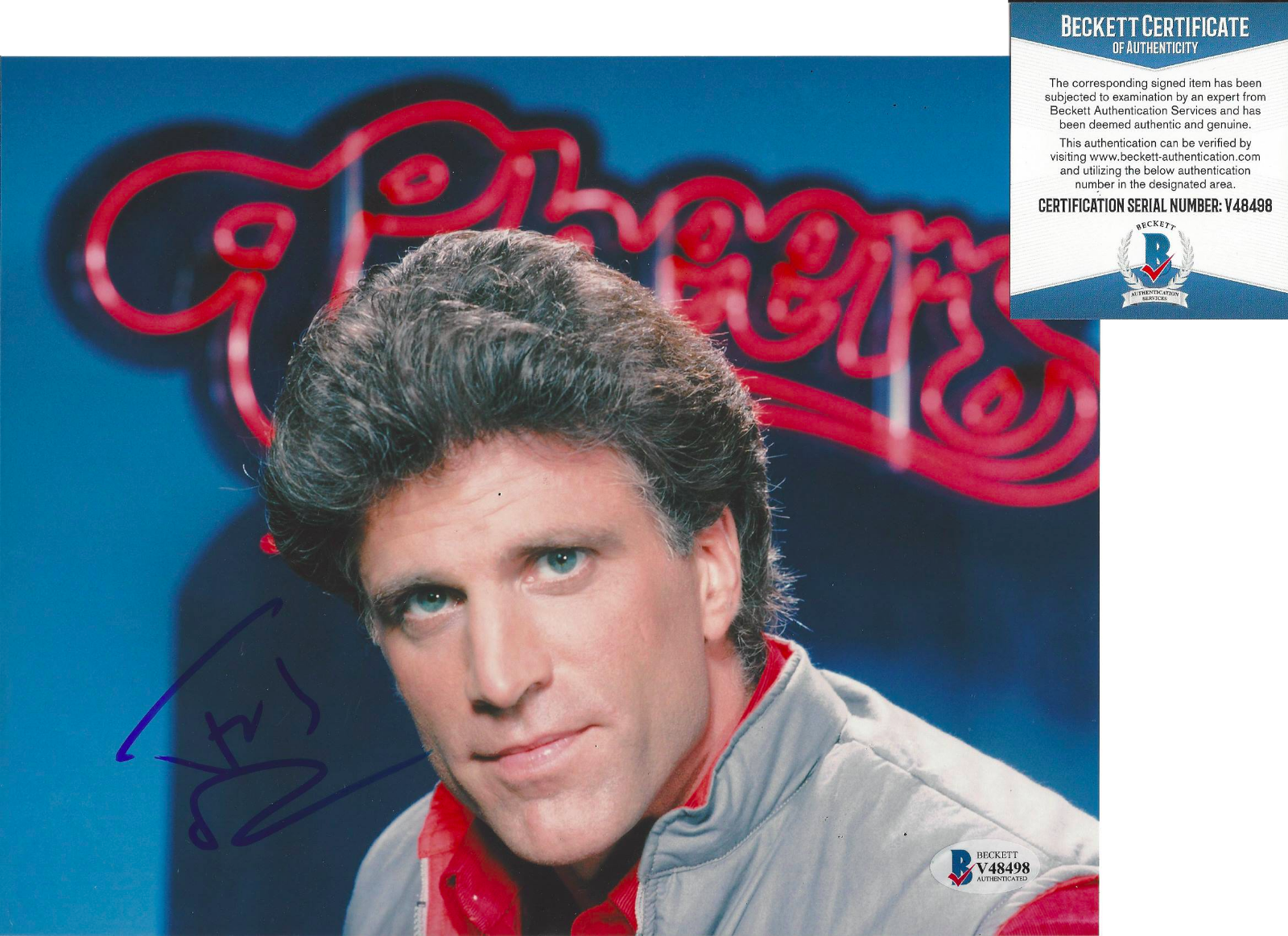 TED DANSON SIGNED AUTHENTIC 'CHEERS' SAM 8x10 SHOW Photo Poster painting ACTOR BECKETT COA BAS