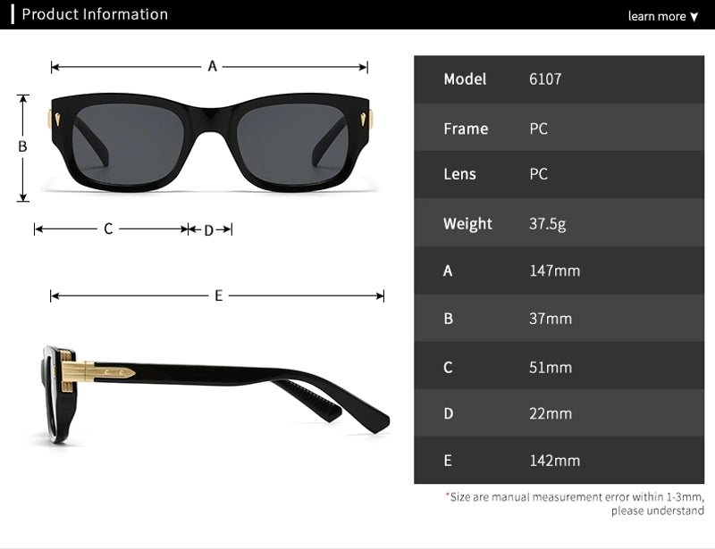 Modern Style Geometric Pc Square Full Frame Glasses