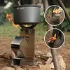 Folding Firewood Stove Stainless Steel BBQ Rocket Stove for Traveling BBQ Picnic